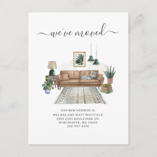 We've Moved Chic Moving Announcement Postcard