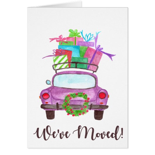 We've Moved Christmas Car Cards (Front)