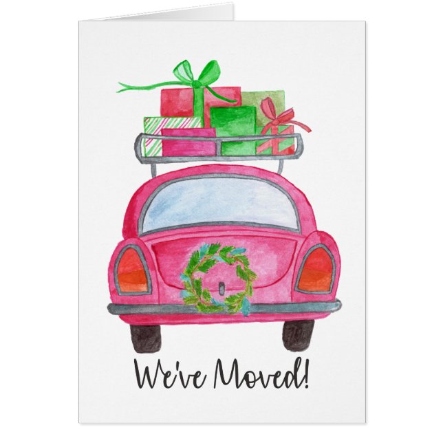 We've Moved Christmas Car Cards (Front)