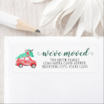 We've Moved Christmas Car Tree Holiday Moving Label<br><div class="desc">We've Moved Christmas Car Tree New Home Address Holiday Moving label</div>