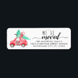 We've Moved Christmas Car Tree Moving New Home Label<br><div class="desc">We've Moved Christmas Car Tree Moving New Home Return Address Label</div>