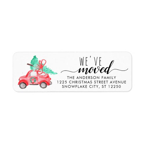 Weve Moved Christmas Car Tree Moving New Home Label