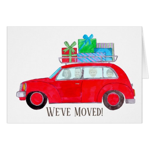 Weve Moved Christmas customizable photo card