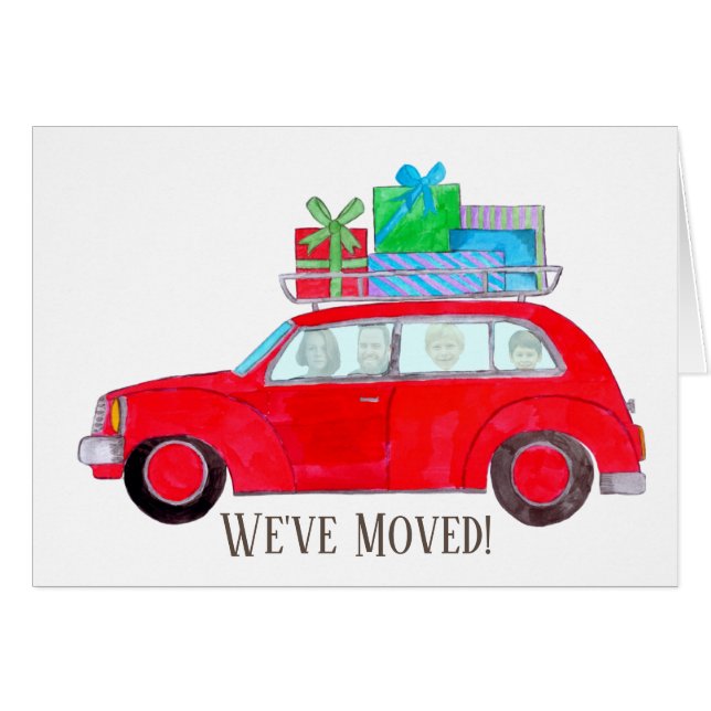 We've Moved Christmas customizable photo card (Front Horizontal)