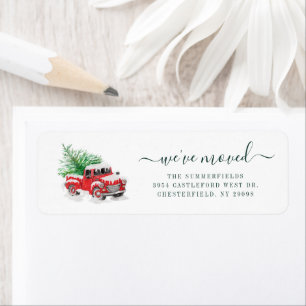 We've Moved Christmas Holiday Return Address Label