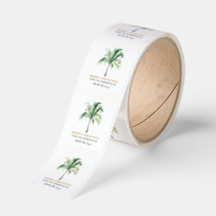 We've Moved Christmas Holidays Palm Tree Square Sticker