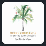 We've Moved Christmas Holidays Palm Tree Square Sticker<br><div class="desc">We've Moved Christmas Holidays Palm Tree Square Sticker</div>