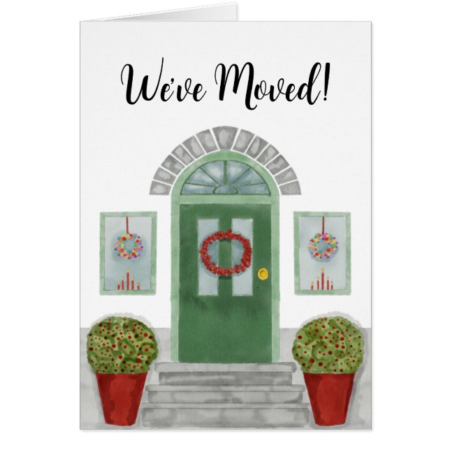 We've Moved! Christmas home Cards (Front)
