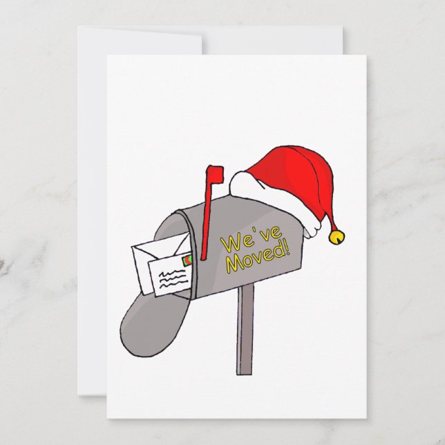 We've Moved Christmas mailbox Holiday Card (Front)