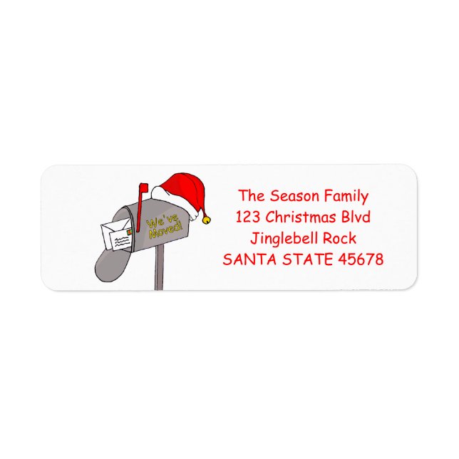 We've Moved Christmas mailbox Label (Front)