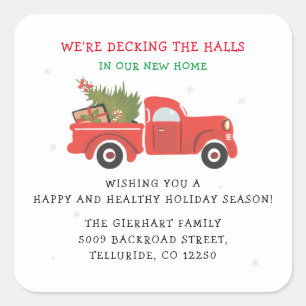 We've Moved Christmas Moving Announcement Square Sticker