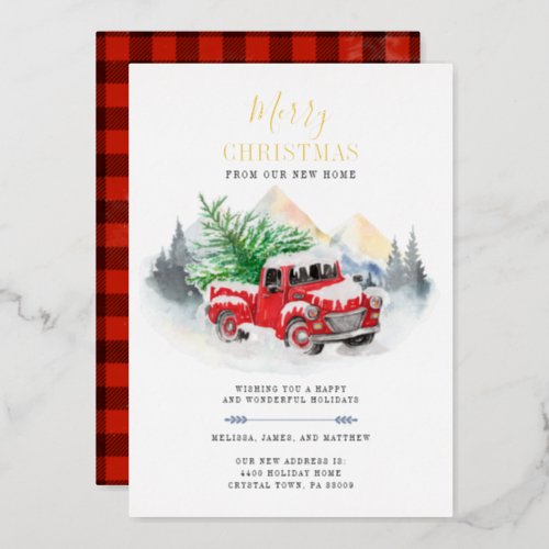 Weve Moved Christmas Moving Gold Foil Holiday Card