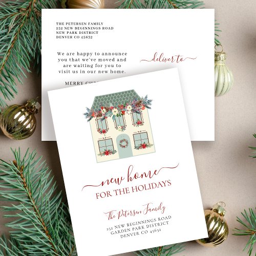 Weve moved Christmas new home holiday moving Announcement Postcard