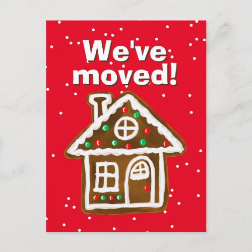 Weve moved Christmas postcards for a new address