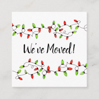 We've Moved Christmas Tree Lights Enclosure Card