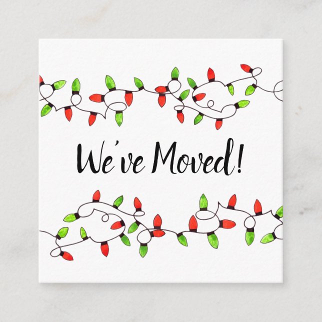 We've Moved  Christmas Tree Lights Enclosure Card (Front)