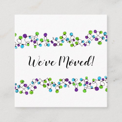 Weve Moved  Christmas Tree Lights Enclosure Card