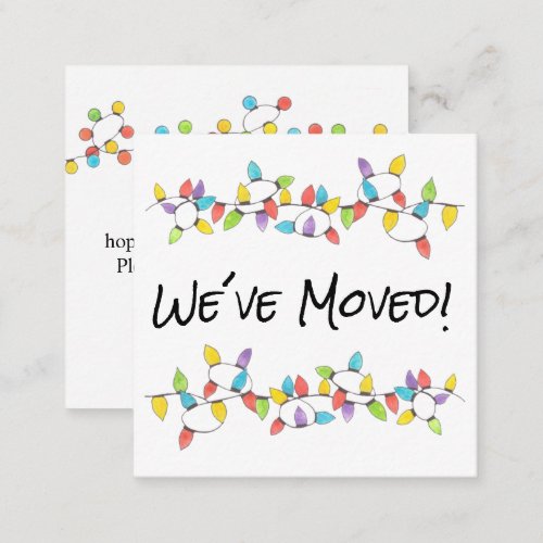 Weve Moved  Christmas Tree Lights Enclosure Card