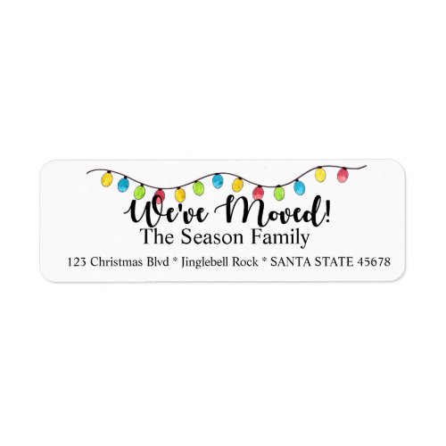 Weve Moved  Christmas Tree Lights Label