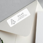 We've Moved Christmas Tree Moving Return Address Label<br><div class="desc">Sketched Christmas Tree Holiday Family Name return address label you can easily customize. Easily change the background,  text color,  fonts,  or background by clicking the "Edit using Design Tool" button</div>