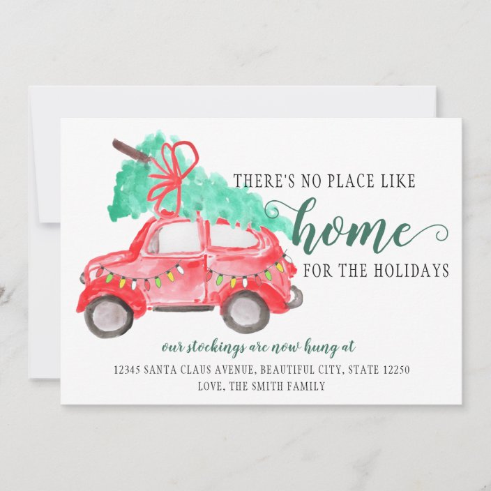 Decking New Halls New Home Announcement Holiday Moving Announcement Christmas Card We/'ve Moved Card Christmas Moving Announcement