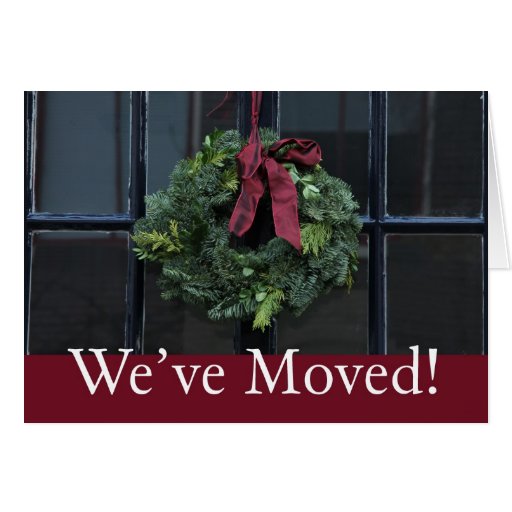 We've Moved - Christmas wreath new address Card | Zazzle