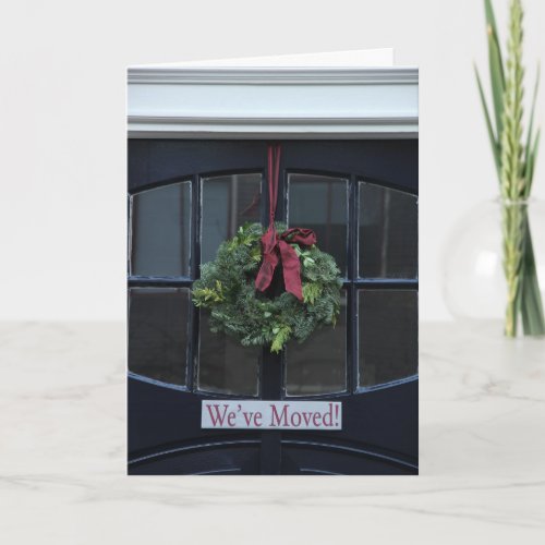 Weve Moved _ Christmas wreath new address Holiday Card