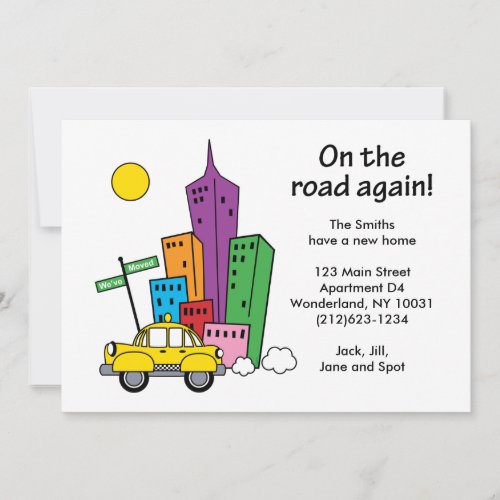 We've Moved Cityscape 5x7 One-sided Card Custom Announcements