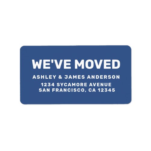 Weve Moved Classic Blue New Address Label