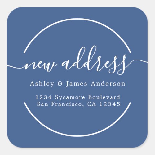 Weve Moved Classic Blue New Address label