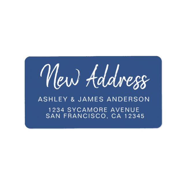 We've Moved Classic Blue New Address label (Front)