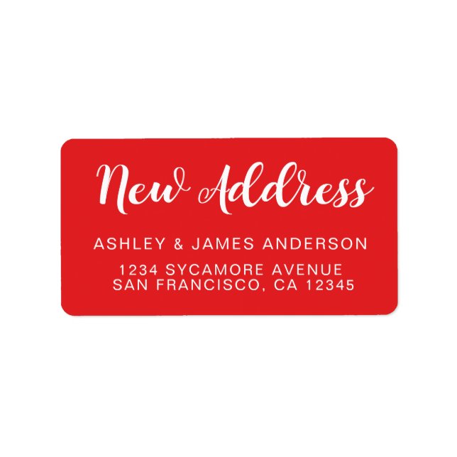 We've Moved Classic Bright Red New Address Label (Front)