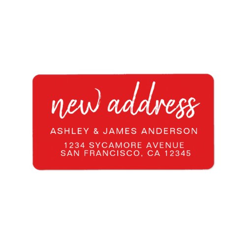 Weve Moved Classic Bright Red New Address Label