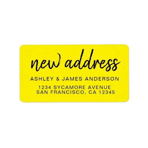 Weve Moved Classic Bright Yellow New Address Label
