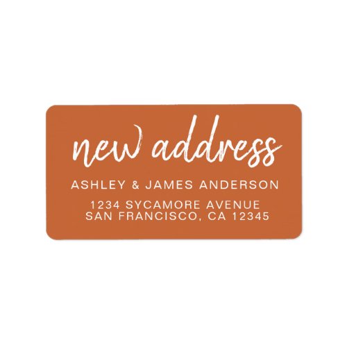 Weve Moved Classic Burnt Orange New Address Label