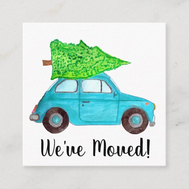 We've Moved Classic Christmas Car Enclosure Card (Front)