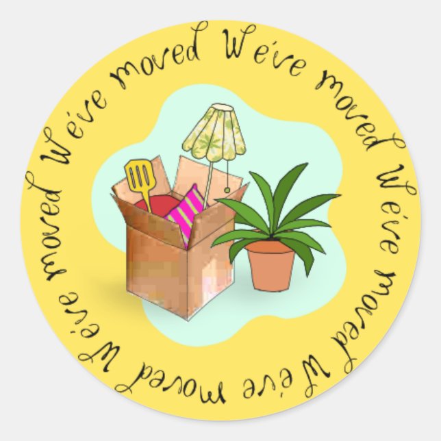We've Moved Classic Round Sticker (Front)