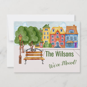 We've Moved Colorful City Life Budget Moving Announcement