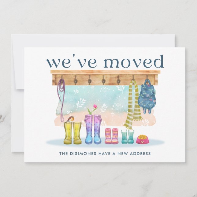 We've Moved Colorful Watercolor Moving  Announcement (Front)