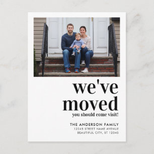We've Moved Come Visit New Address Photo Moving Announcement Postcard