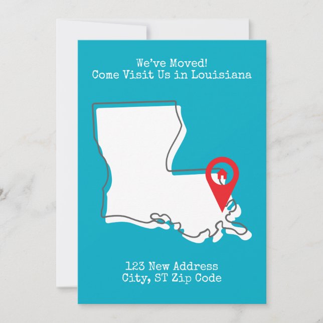 We've Moved! Come Visit Us in Louisiana Announcement (Front)