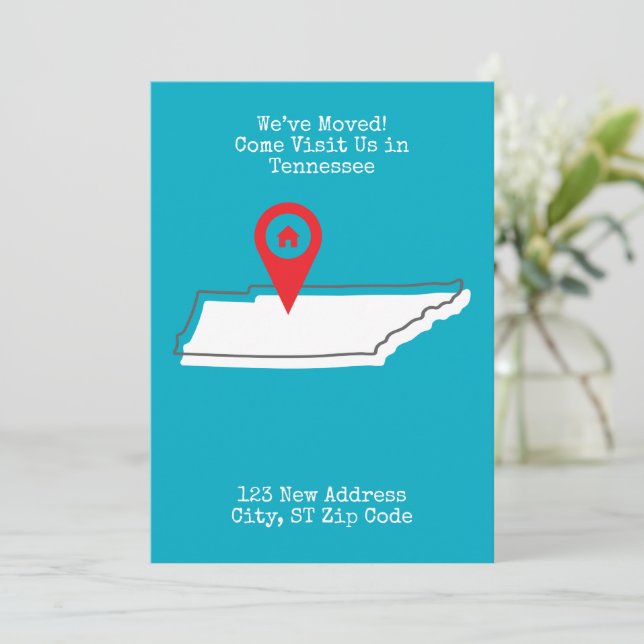 We've Moved! Come Visit Us in Tennessee Announcement (Standing Front)