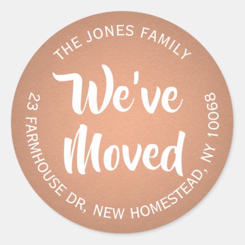 Weve Moved Copper Faux Foil Return Address Label