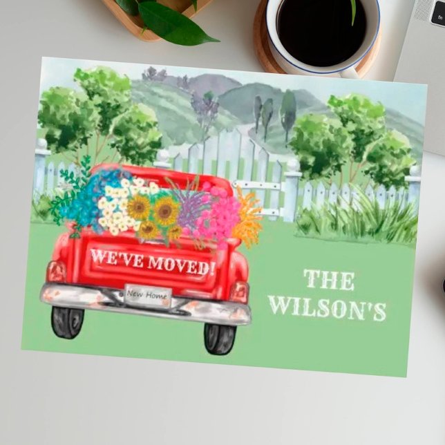 We've Moved Countryside Fence Floral Budget Moving Announcement Postcard (Creator Uploaded)