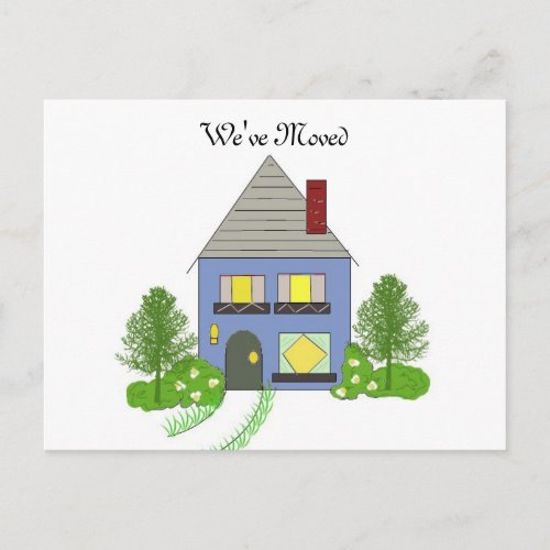 Weve Moved Cozy House Announcement Postcard