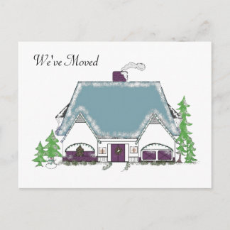 We've Moved Cozy House Design Announcement Postcard