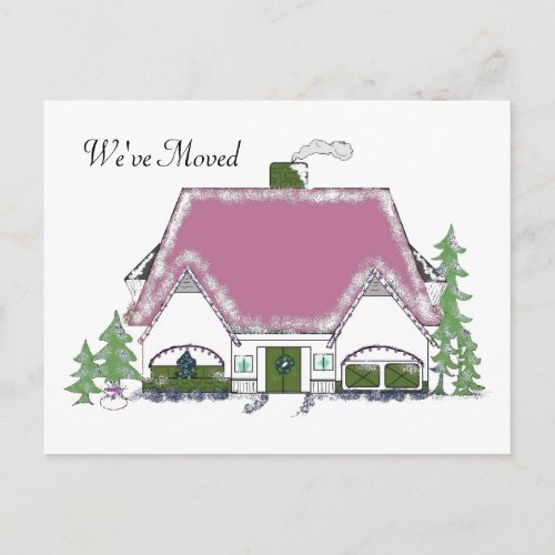 Weve Moved Cozy House Design Announcement Postcard