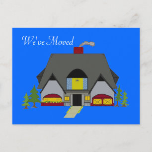 We've Moved Cozy House Design Announcement Postcard