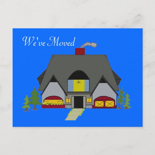 Weve Moved Cozy House Design Announcement Postcard