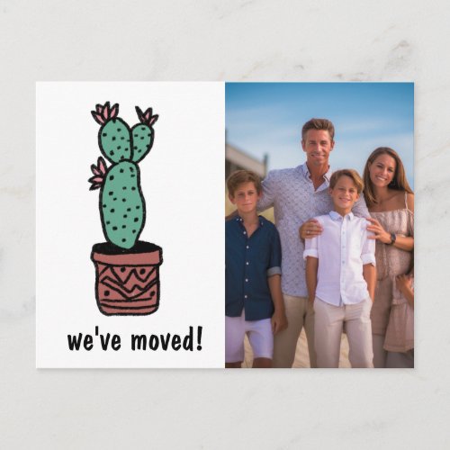 Weve Moved CUSTOM PHOTO Cactus New Address Change Postcard